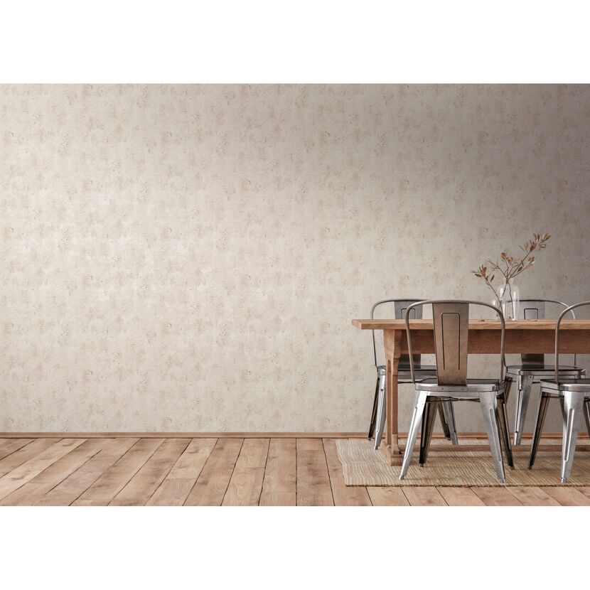 Beige Vliestapete The BoS Betonwand im Esszimmer