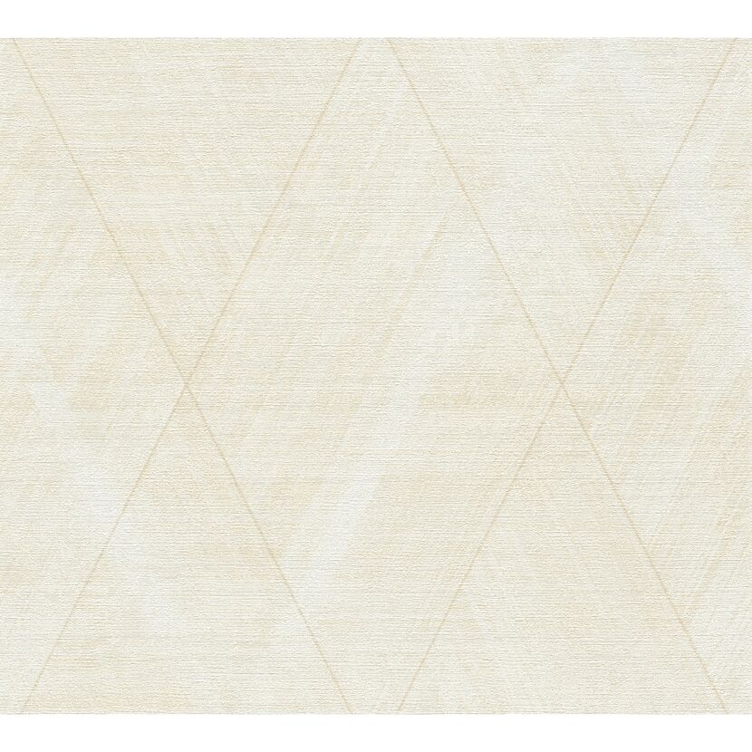 Beige Vliestapete mit Rautenmuster
