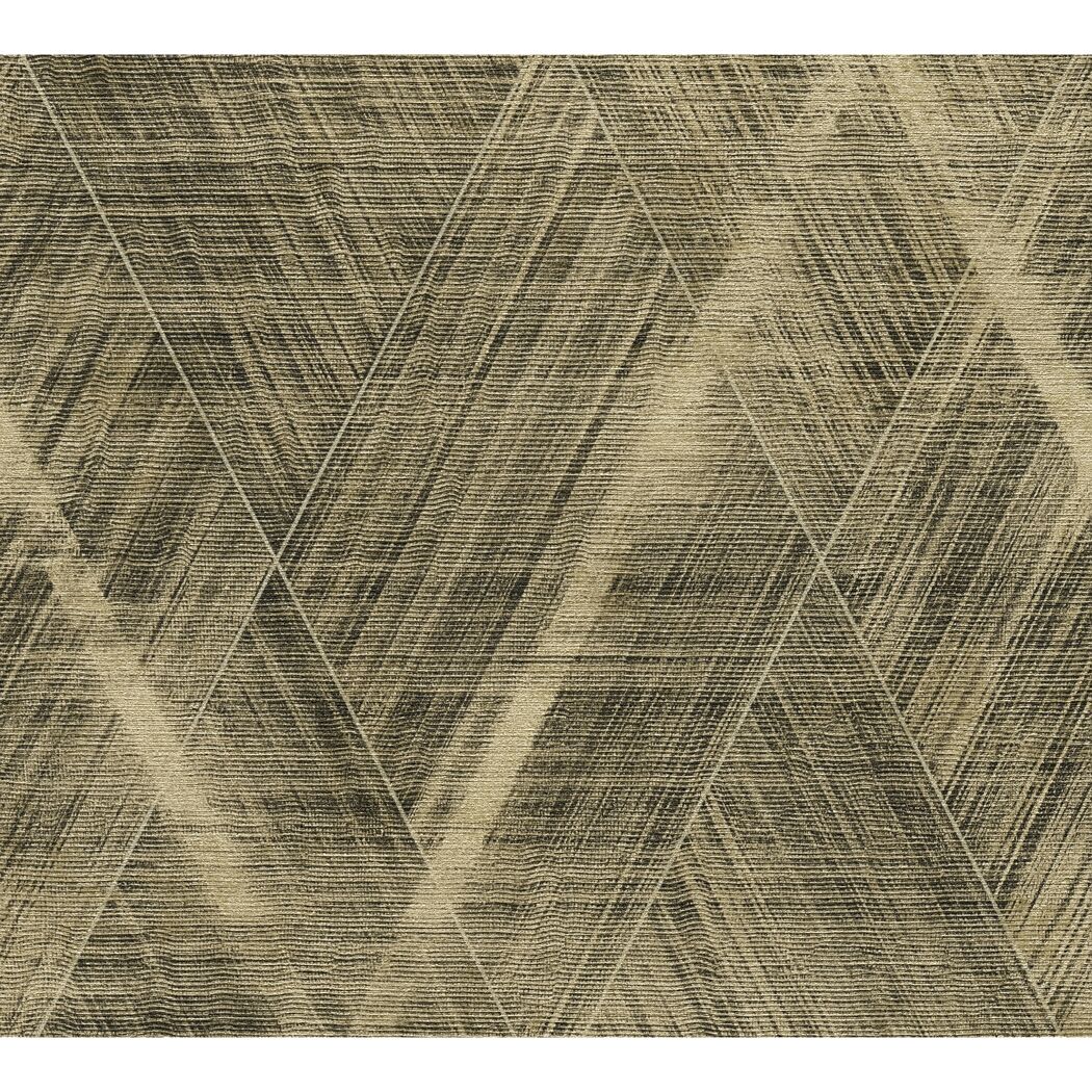 Vliestapete mit Rautenmuster in Beige und Braun