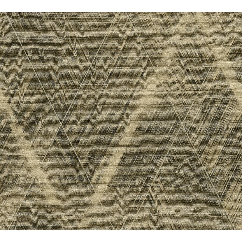 Vliestapete mit Rautenmuster in Beige und Braun