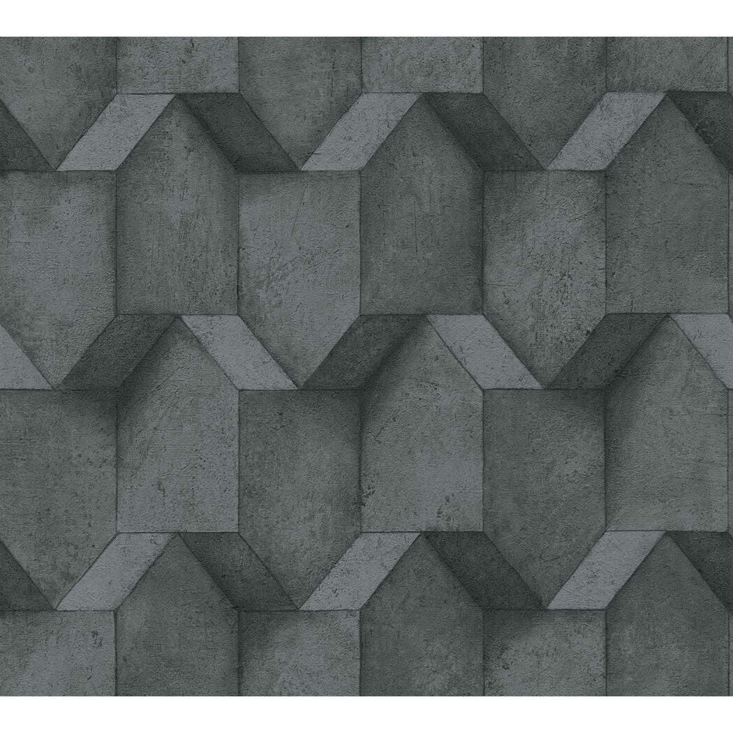 Graue Vliestapete The BoS 3D-Betonoptik