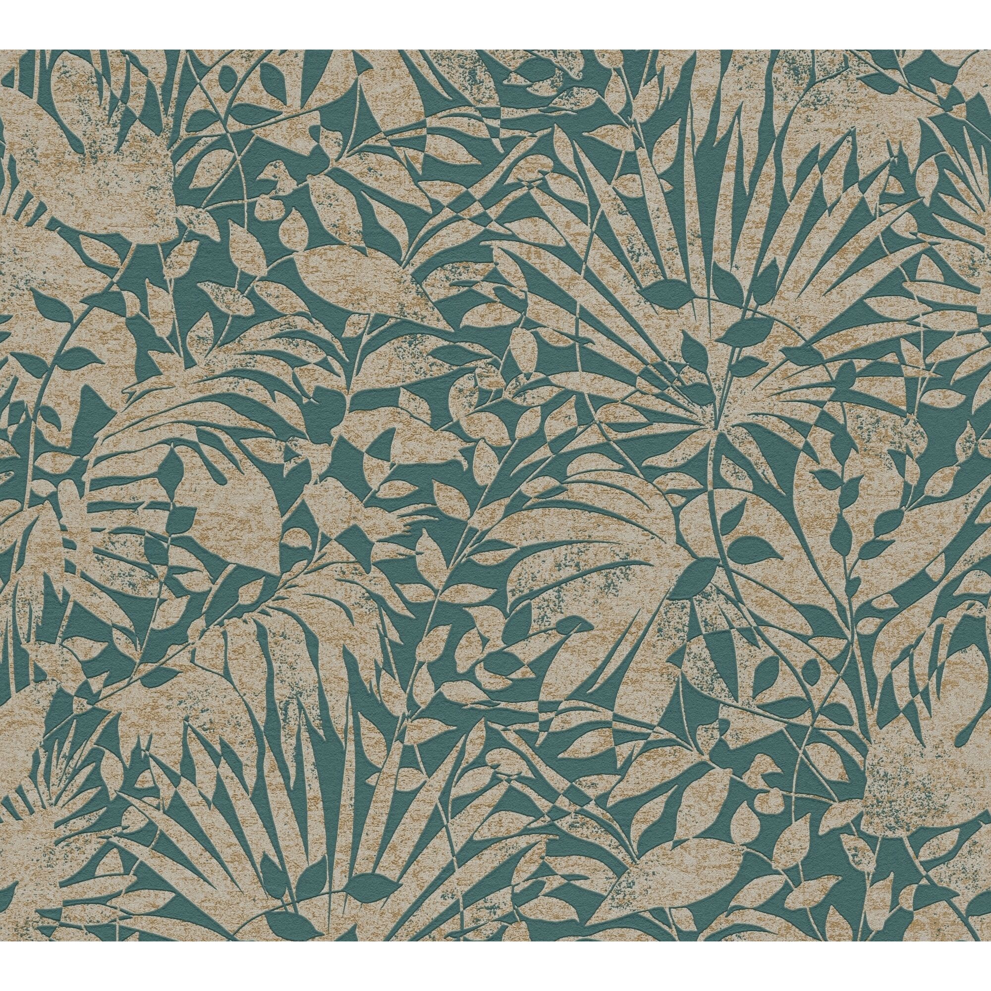 Vliestapete The BoS mit Blättermuster in Grün und Beige