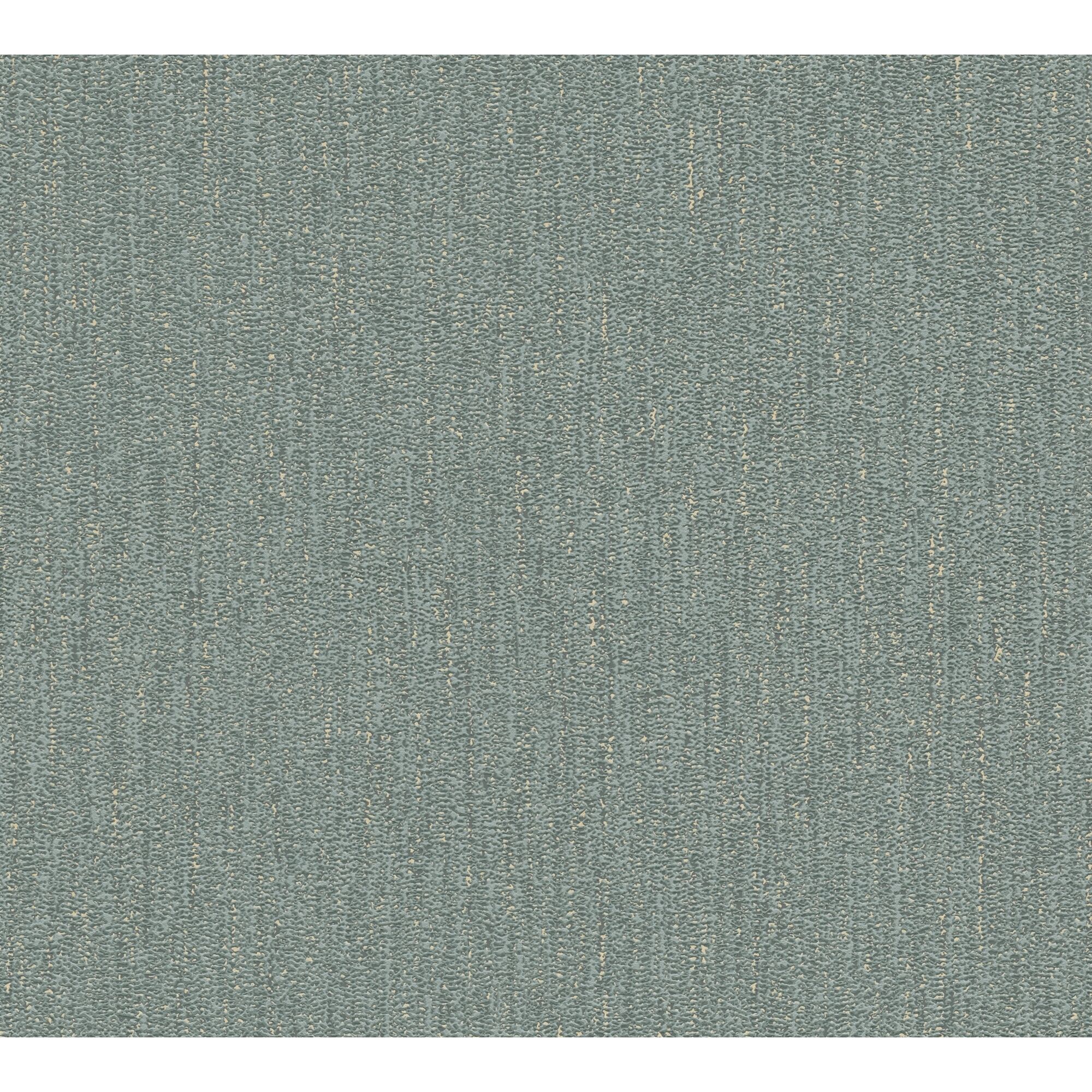 Blaugrüne Vliestapete mit Stoffstruktur