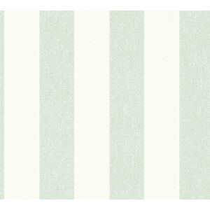 Vliestapete ''Attractive 2' Streifen Blockstreifen grün/weiß 10,05 x 0,53 m