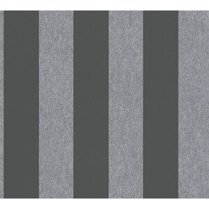 Vliestapete ''Attractive 2' Streifen Blockstreifen schwarz/grau 10,05 x 0,53 m