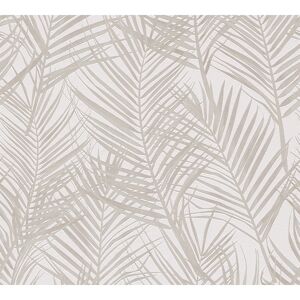 Vliestapete ''Attractive 2' Palmenblätter weiß/creme 10,05 x 0,53 m