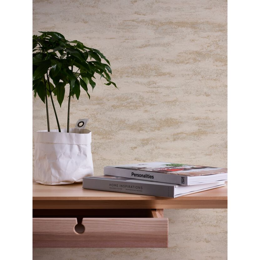 Beige Vliestapete attractive 2 Welle an der Wand