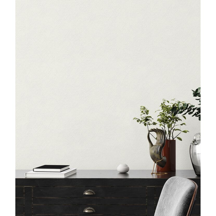 Vliestapete Shades of White in Weiß an der Wand