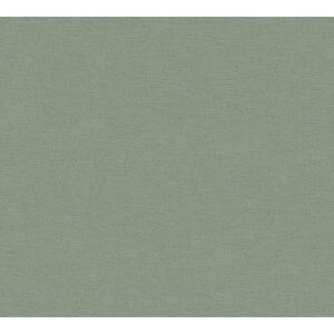 Vliestapete 'Antigua' Uni Leinenstruktur grün 0,53 x 10,05 m