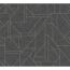 Anthrazitfarbene Vliestapete mit geometrischem Muster in Beige