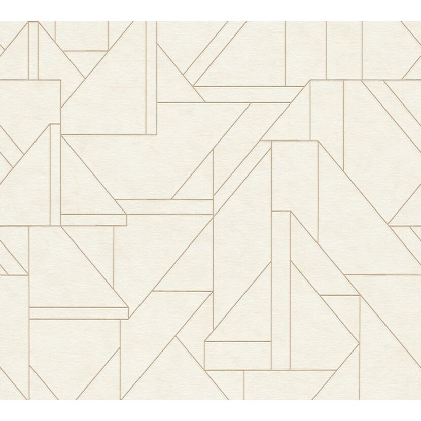 Geometrisches Muster in Weiß und Gold