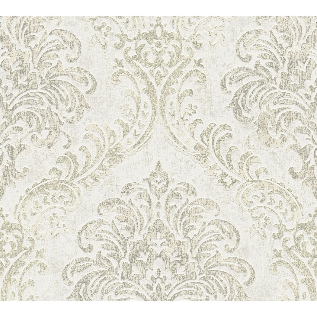 Beige Vliestapete Mesto mit Ornamenten