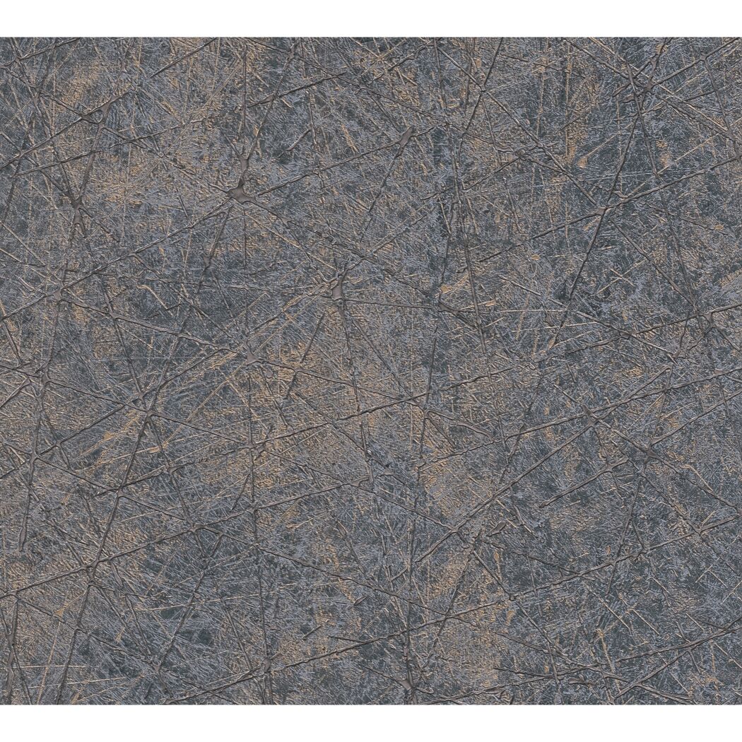 Vliestapete Mesto mit Linienmuster in Grau und Gold