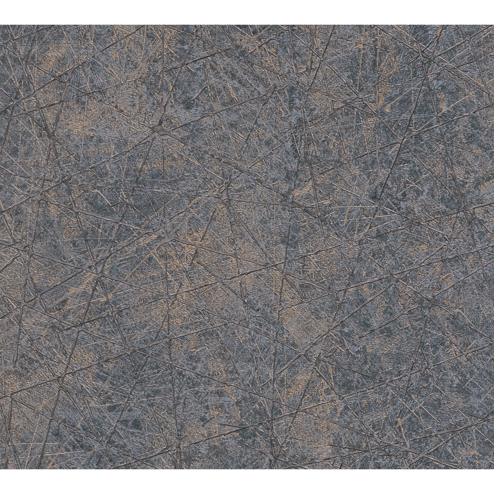 Vliestapete Mesto mit Linienmuster in Grau und Gold
