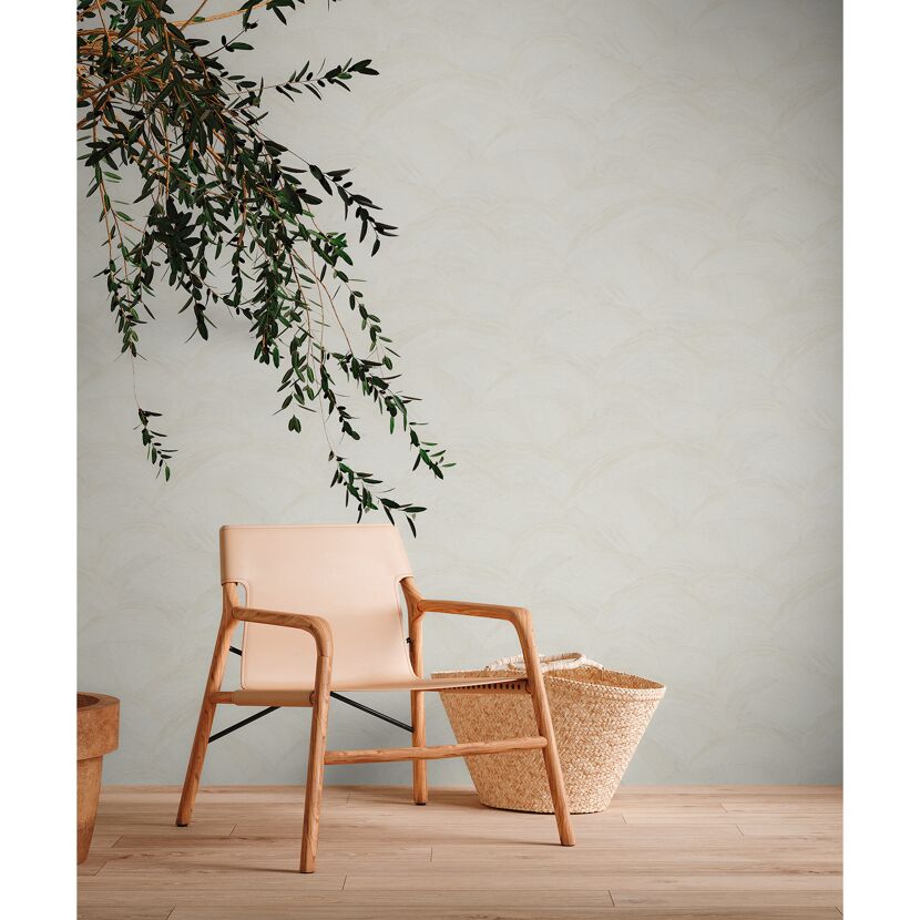 Beige Vliestapete "Mesto" mit Wellenmuster