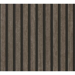 Vliestapete 'Pint Walls' Holzpaneele braun/schwarz 0,53 x 10,05 m