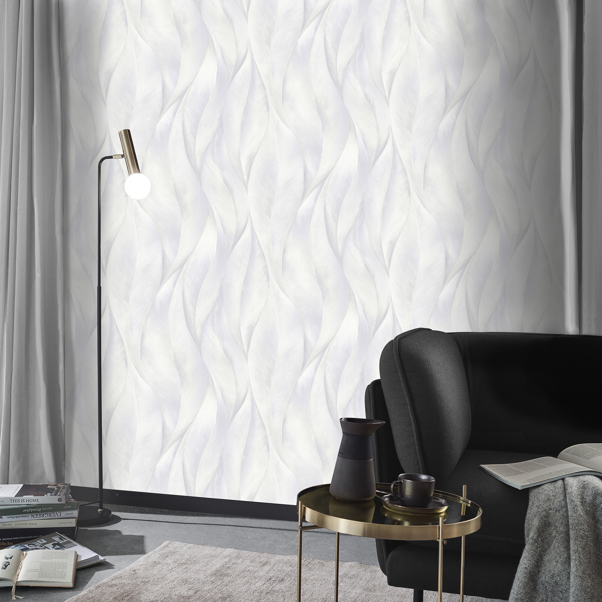 Vliestapete Guido Maria Kretschmer '10148-31 Fashion for Walls 2' Floral hellgrau 0,53 x 10,05 m