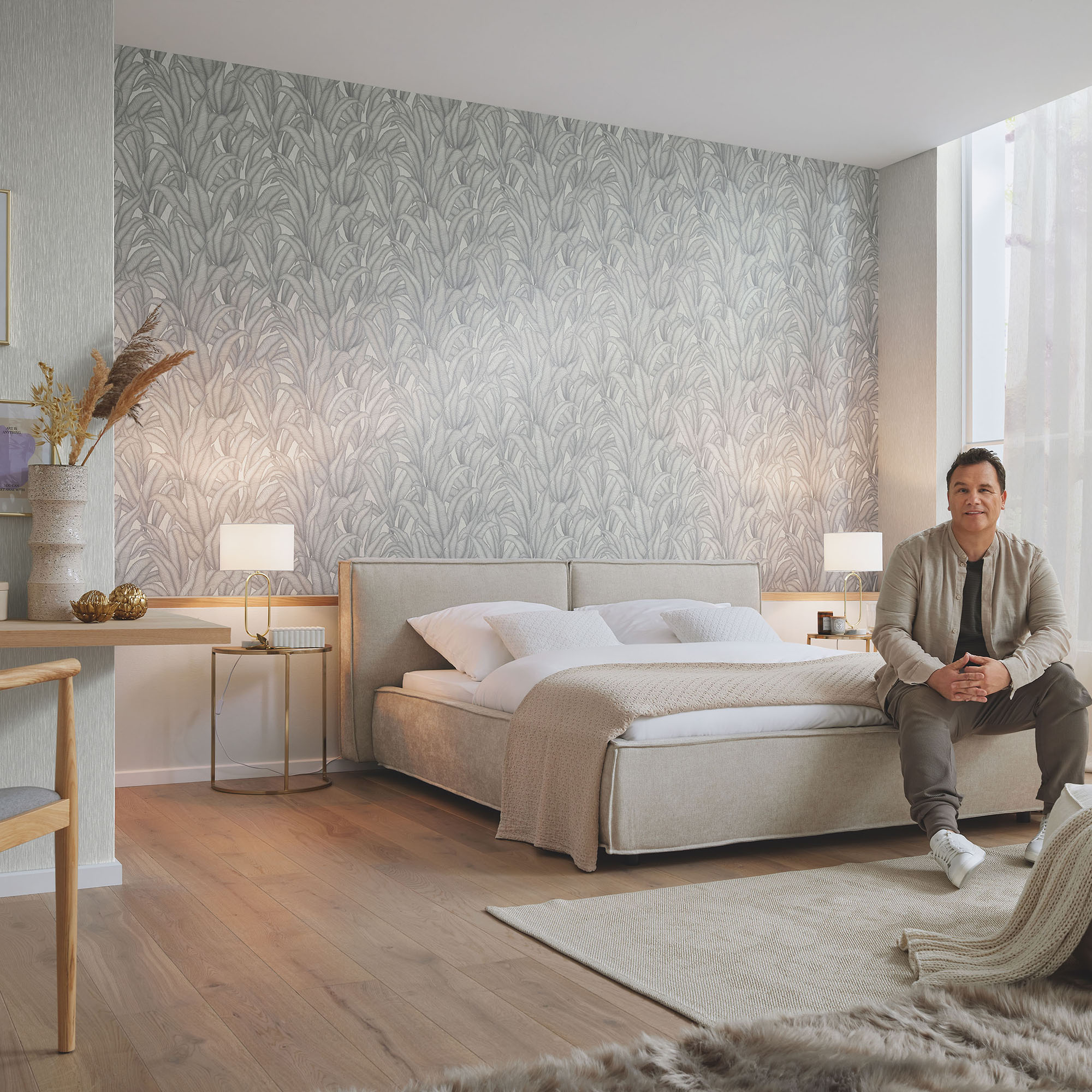 Vliestapete Guido Maria Kretschmer '10371-31 Fashion for Walls 4' Floral hellgrau 0,53 x 10,05 m