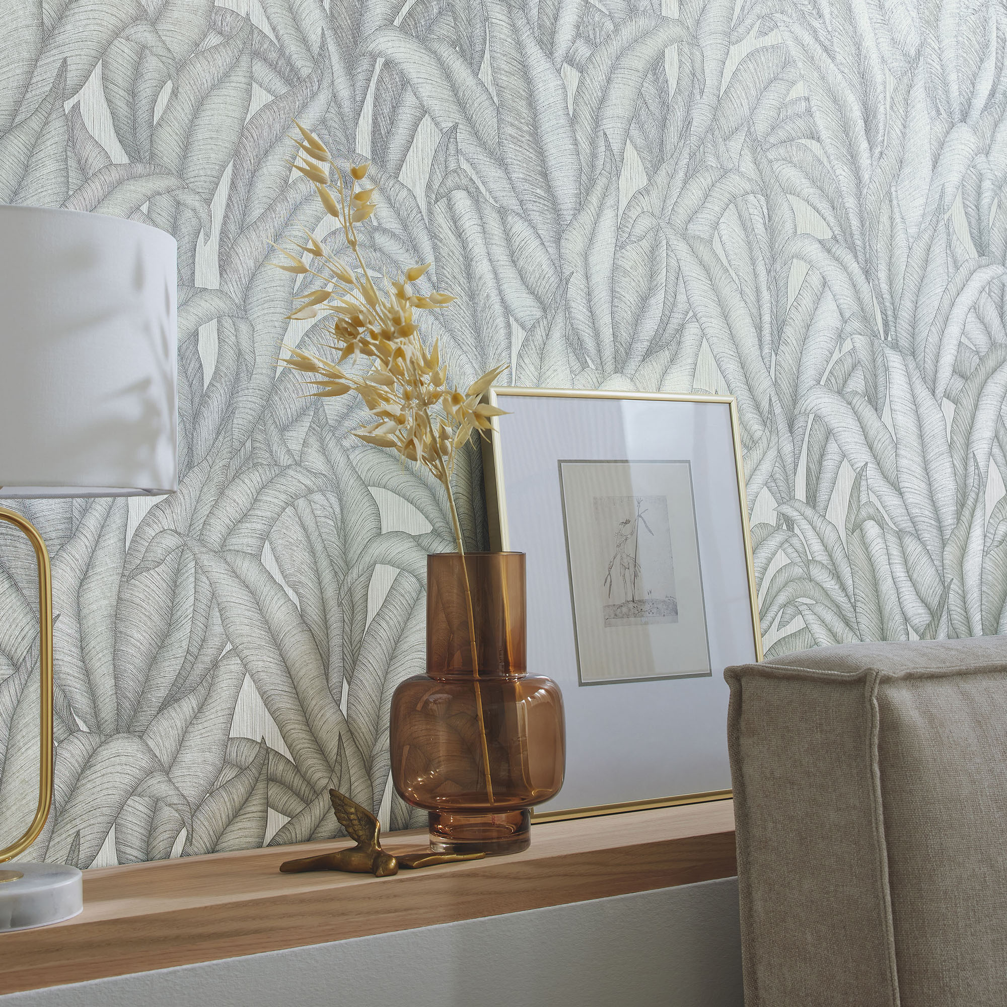 Vliestapete Guido Maria Kretschmer '10371-31 Fashion for Walls 4' Floral hellgrau 0,53 x 10,05 m