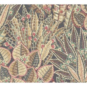 Vliestapete 'Stories of Life' Ethno Blätter bunt beige-rot 0,53 x 10,05 m