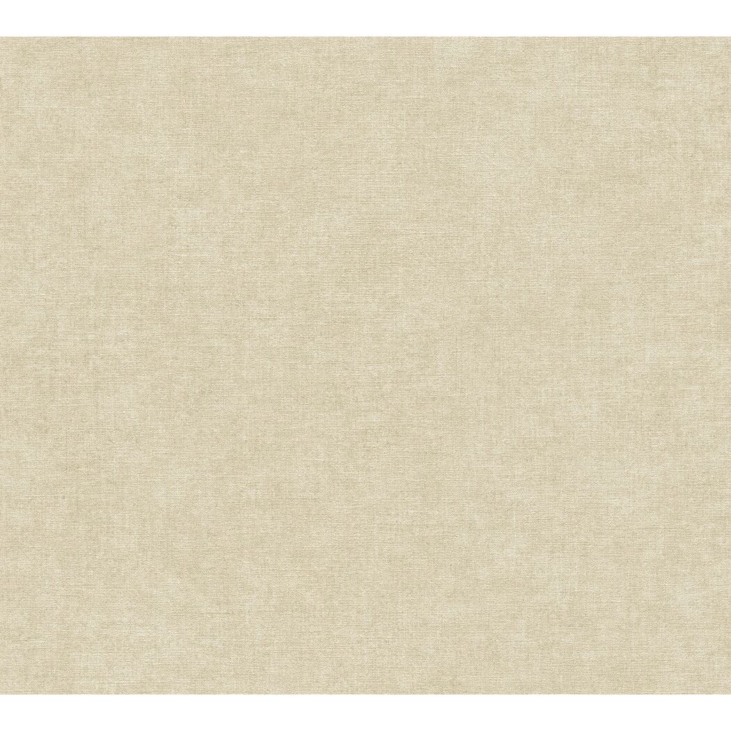Beige Vliestapete mit Leinenstruktur