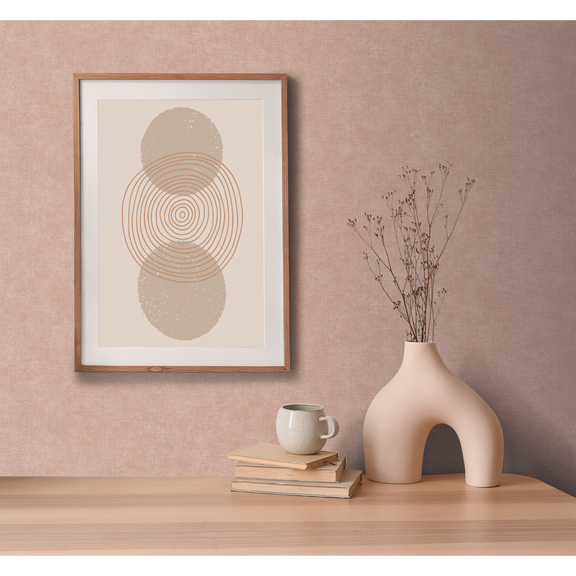 Vliestapete 'Colourful Walls' Textilstruktur altrosa 10,05 x 0,53 cm