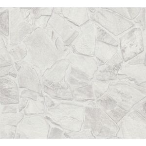 Vliestapete 'Elements 2' 3D Steinmauer grau/weiß 0,53 x 10,05 m