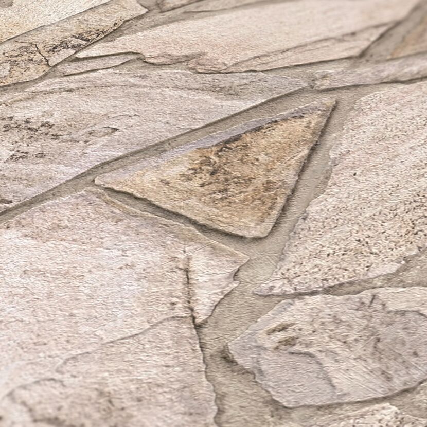 Beige Steintapete