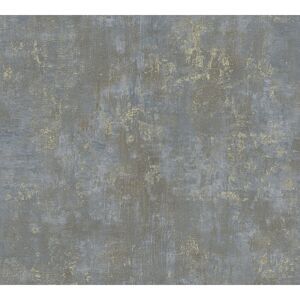 Vliestapete 'Stories of Life' Patina Effekt petrol/metallic-goldfarben 0,53 x 10,05 m