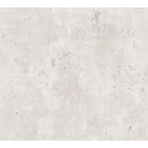 Vliestapete 'Stories of Life' Patina Effekt weiß/metallic-silbern 0,53 x 10,05 m