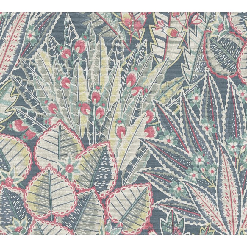 Blumenmuster auf dunkelblauem Hintergrund
