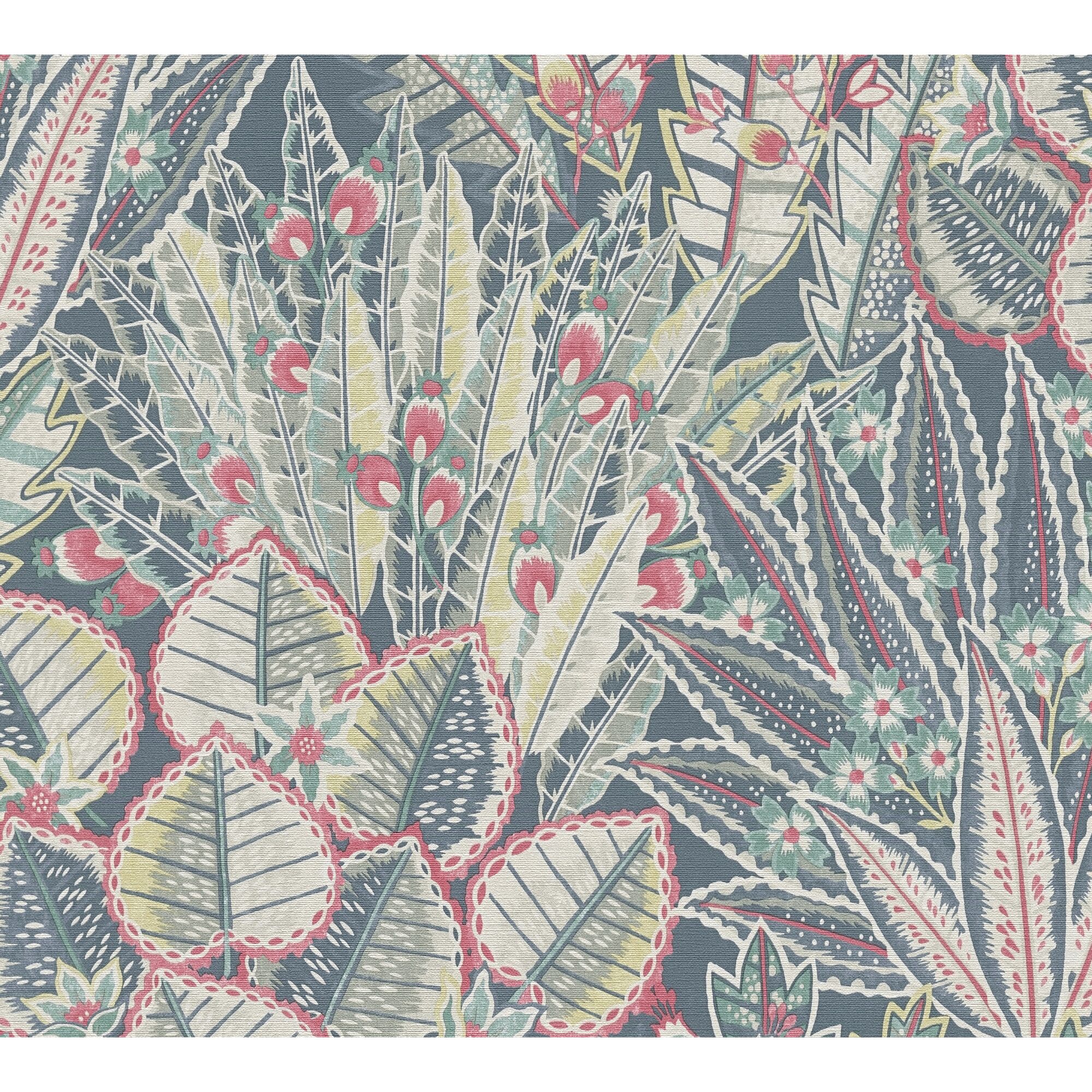 Blumenmuster auf dunkelblauem Hintergrund