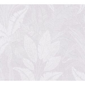 Vliestapete 'Stories of Life' Blätter Farn flieder/metallic-silbern 0,53 x 10,05 m