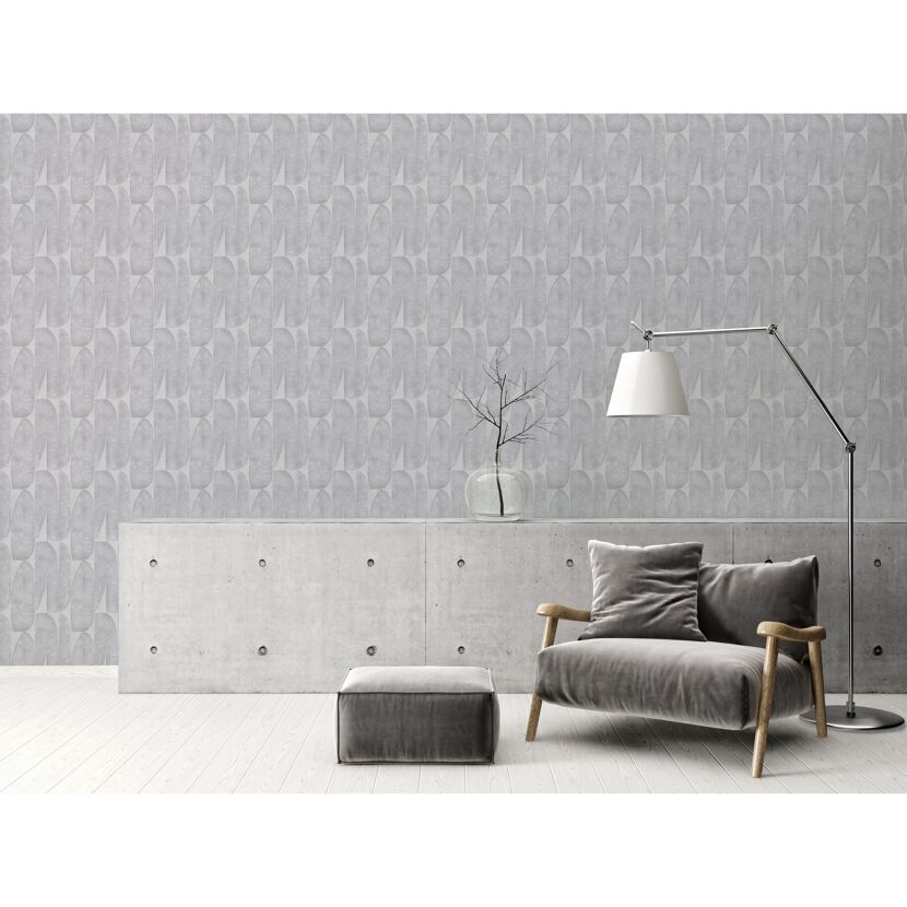 Graues Blattmuster an der Wand
