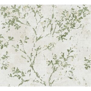 Vliestapete 'Stories of Life' Zweige creme/grün-metallic 0,53 x 10,05 m
