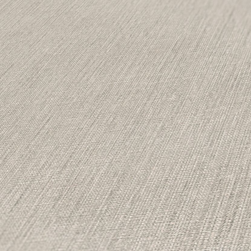 Beige Vliestapete mit Leinenstruktur