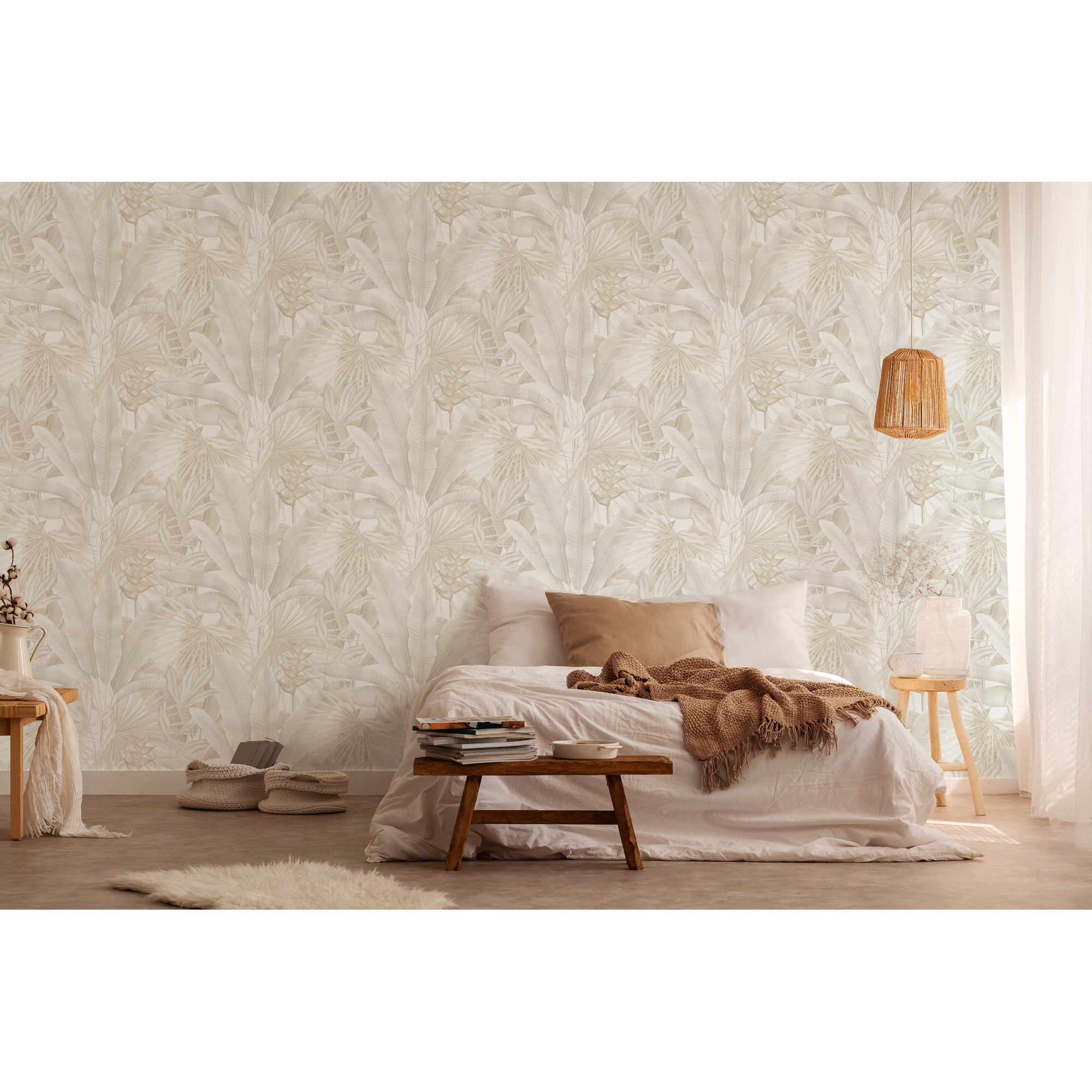 Vliestapete 'Stories of Life' Dschungel creme/grau 0,53 x 10,05 m + product picture