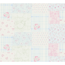 Vliestapete 'Maison Charme' Blumen Patchworkmust blau/rosa 0,53 x 10,05 m