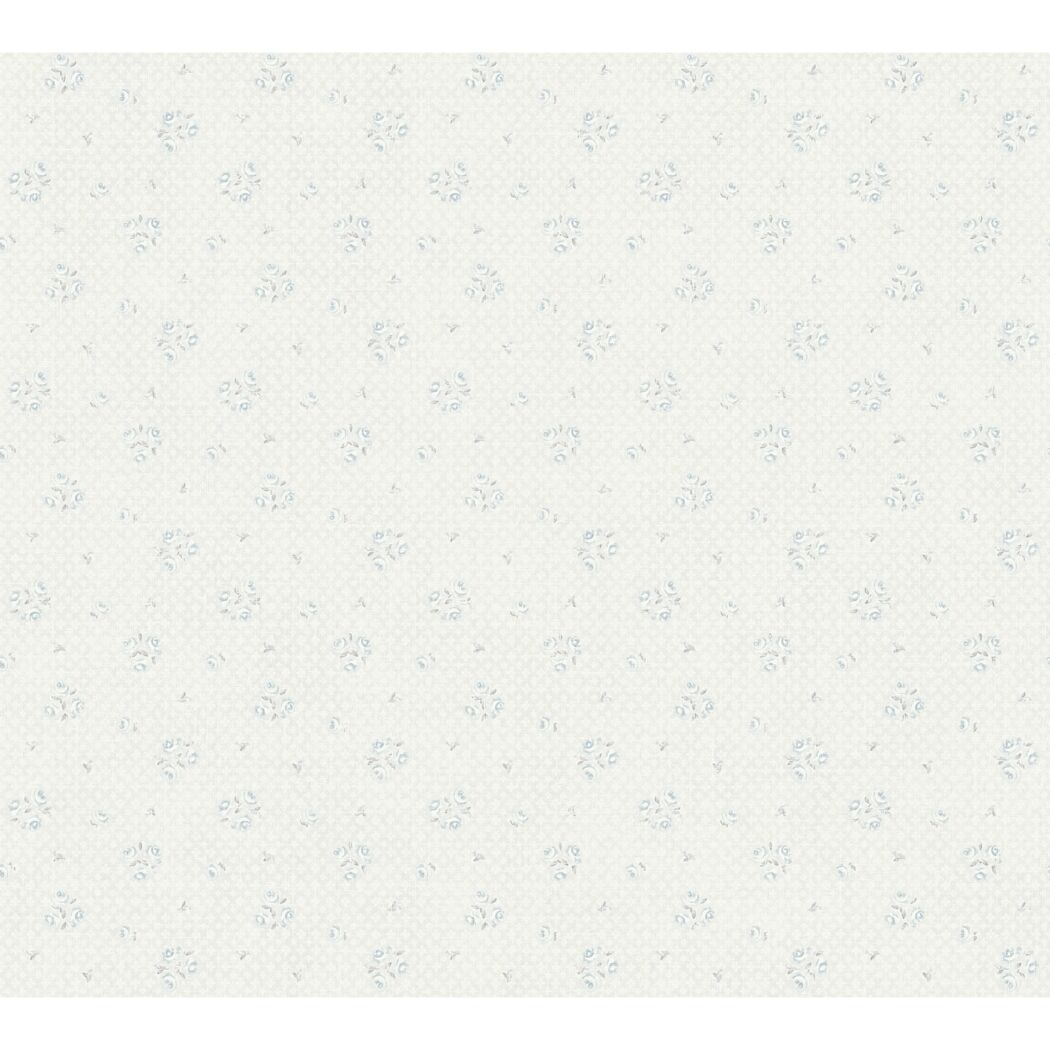 Helles Muster mit kleinen blauen Rosen