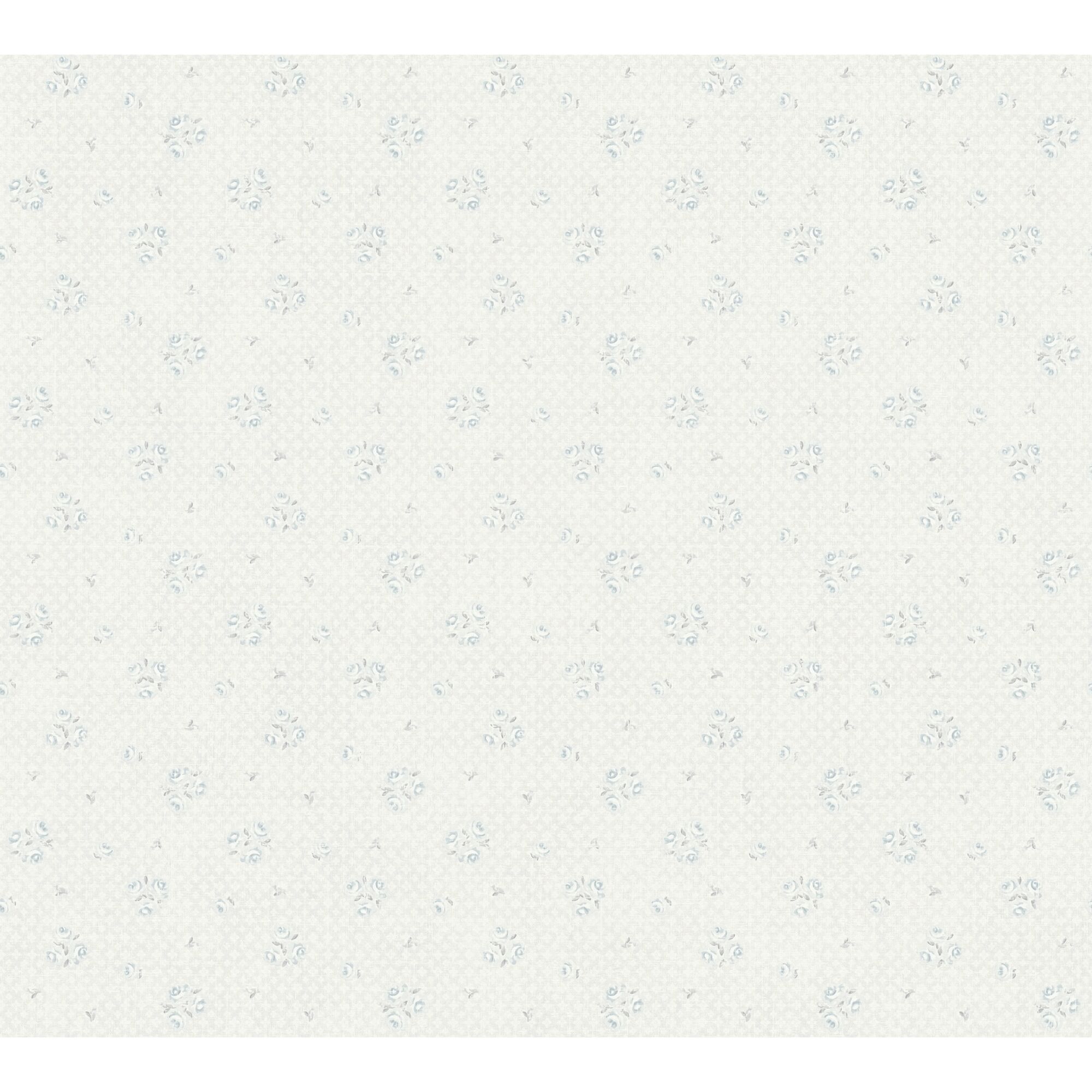 Helles Muster mit kleinen blauen Rosen