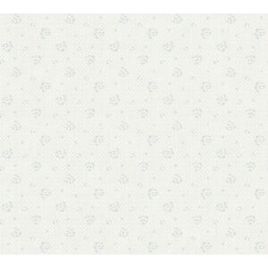 Vliestapete 'Maison Charme' Vintage Rosenmuster grau/blau 0,53 x 10,05 m