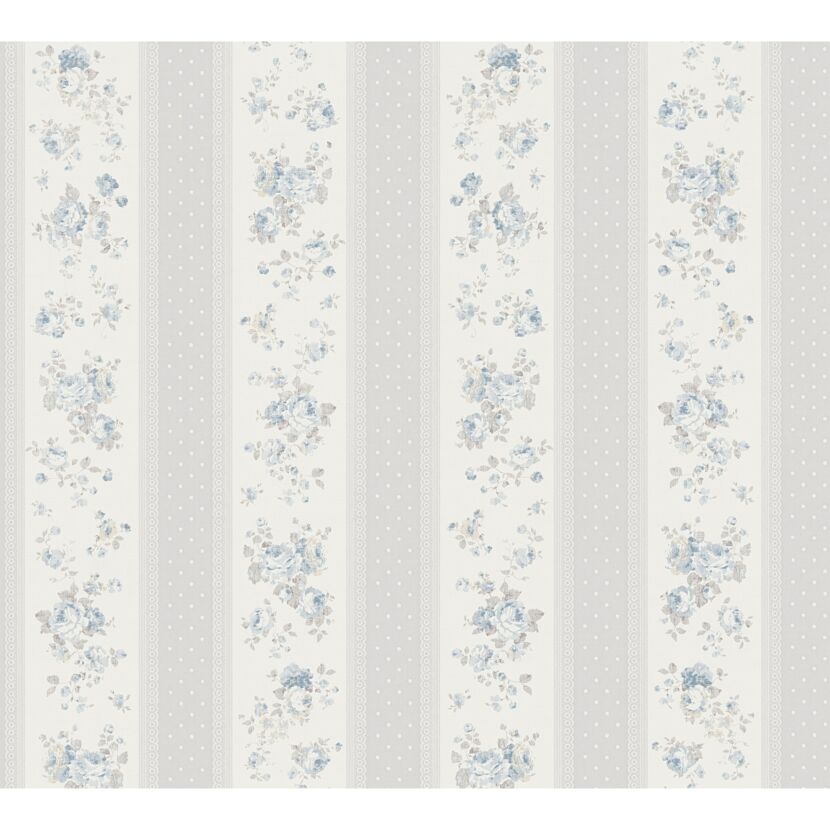 Blaues Blumenmuster auf Tapete