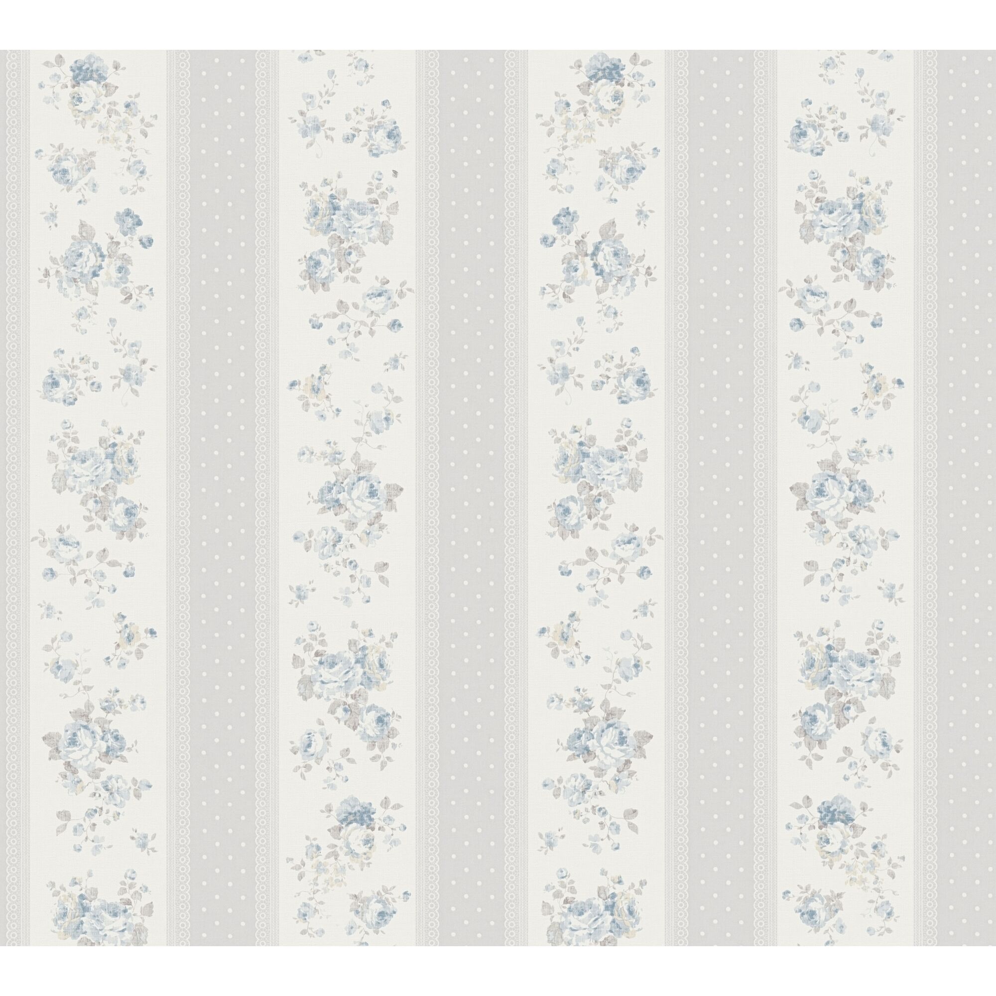 Blaues Blumenmuster auf Tapete