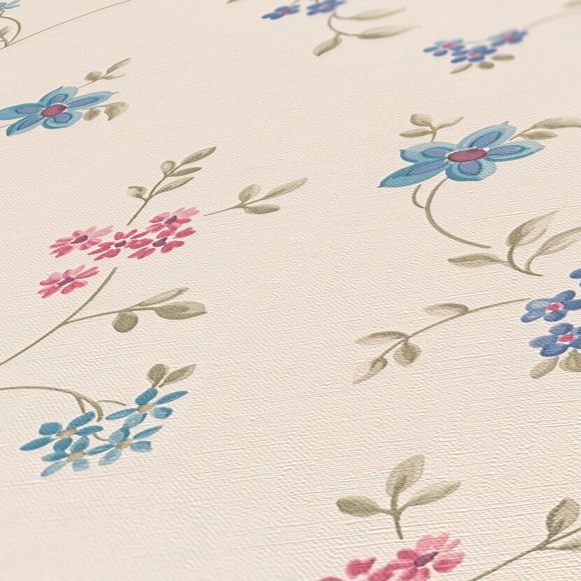 Cremefarbener Hintergrund mit Blumenmuster
