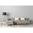 Sofa und Stehlampe vor karierter Wand