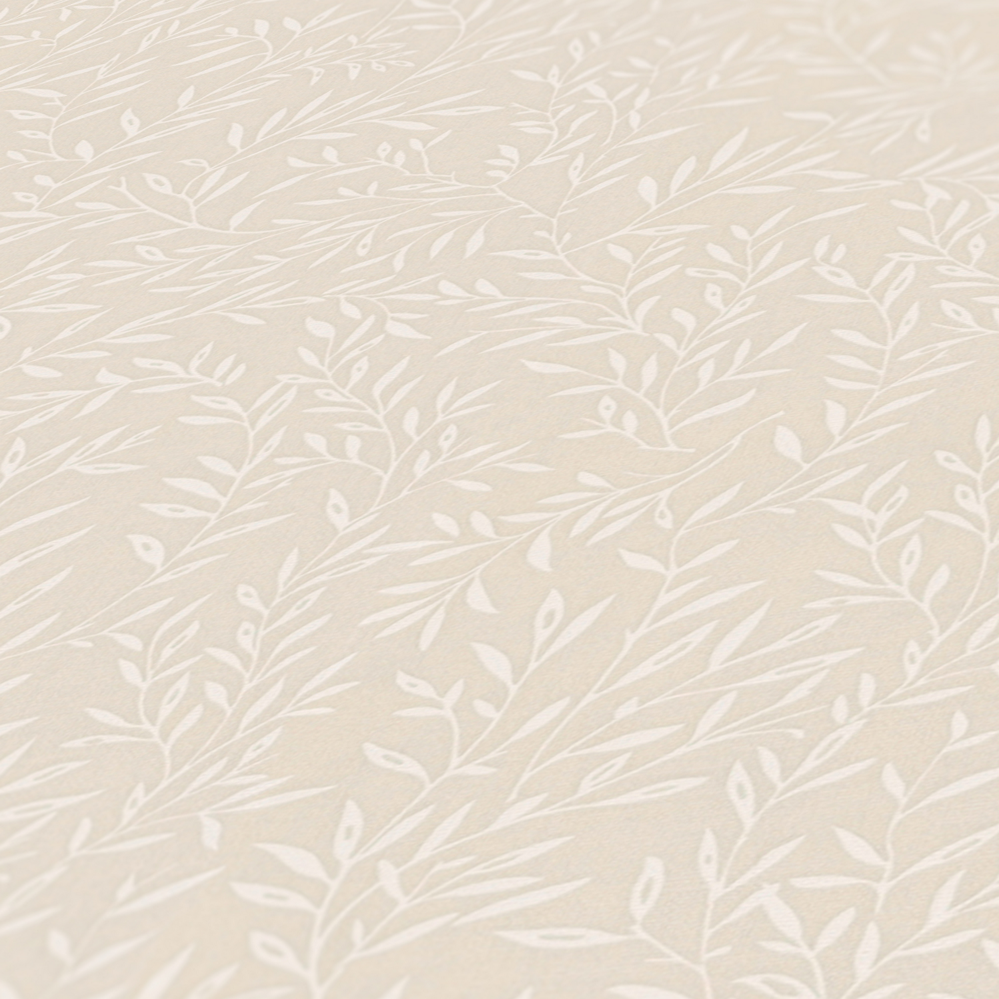 Vliestapete 'Maison Charme' feine Blätterranke beige/weiß 10,05 x 0,53 m + product picture