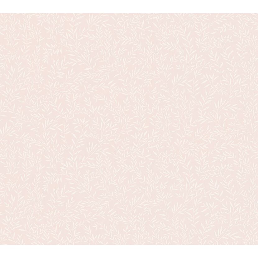 Vliestapete 'Maison Charme' feine Blätterranke rosa/weiß 0,53 x 10,05 m