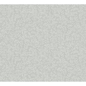 Vliestapete 'Maison Charme' feine Blätterranke grau/weiß 0,53 x 10,05 m