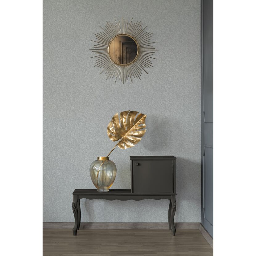 Schwarzer Konsolentisch mit Spiegel und Vase