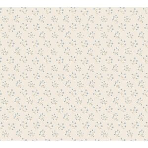 Vliestapete 'Maison Charme' kleine Landhausblumen blau/creme 0,53 x 10,05 m
